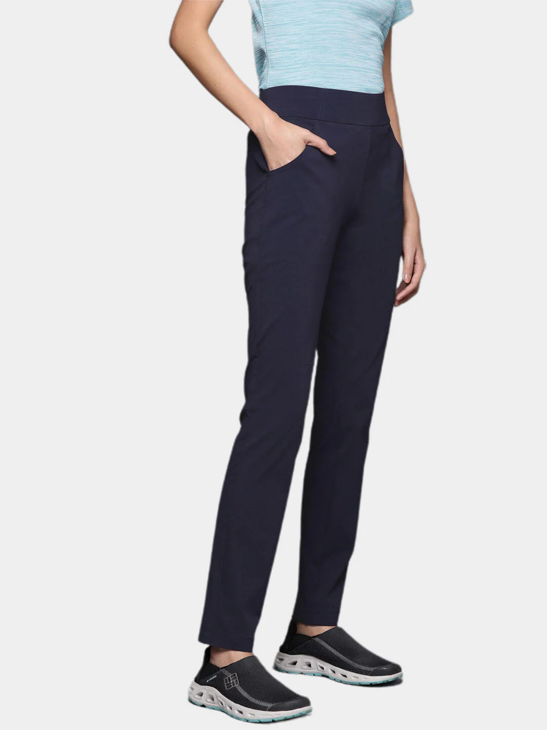 Columbia Women Navy Blue Anytime Casual Pull On Pant (Sun Protection) - Image 12