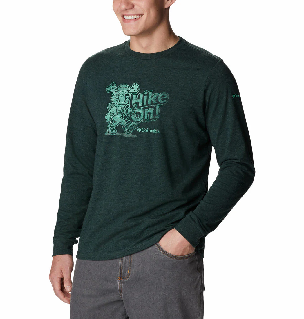 Columbia Men Green Apres Lifestyle Graphic Long Sleeve - Image 2