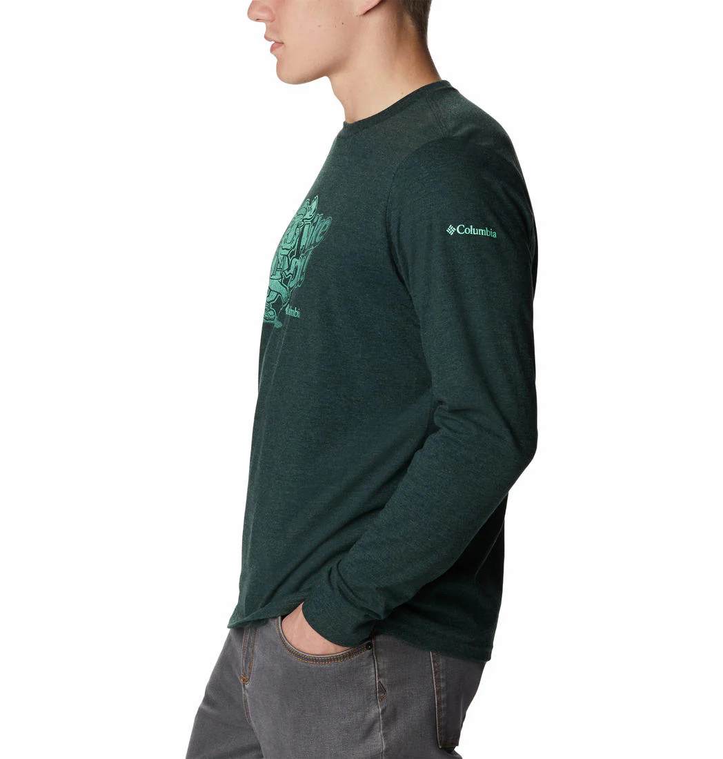 Columbia Men Green Apres Lifestyle Graphic Long Sleeve - Image 5