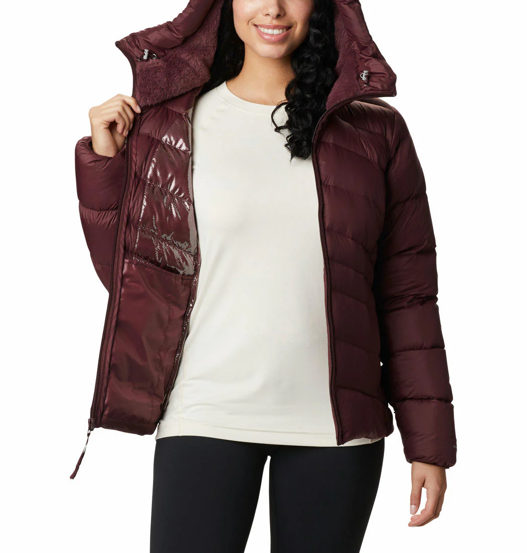 Columbia Women Maroon Autumn Park Down Hooded Jacket - Image 4
