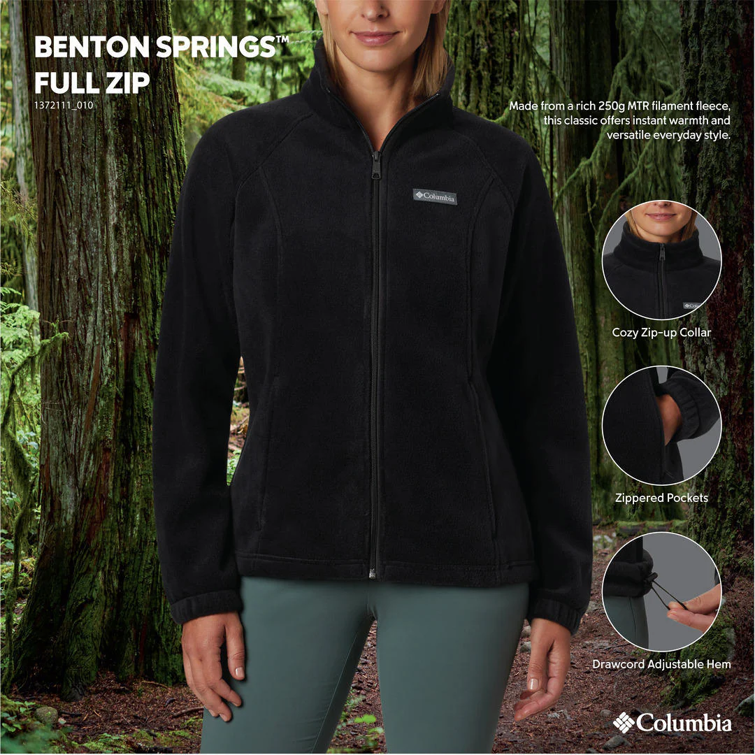 Columbia Women Black Benton Springs Full Zip - Image 2