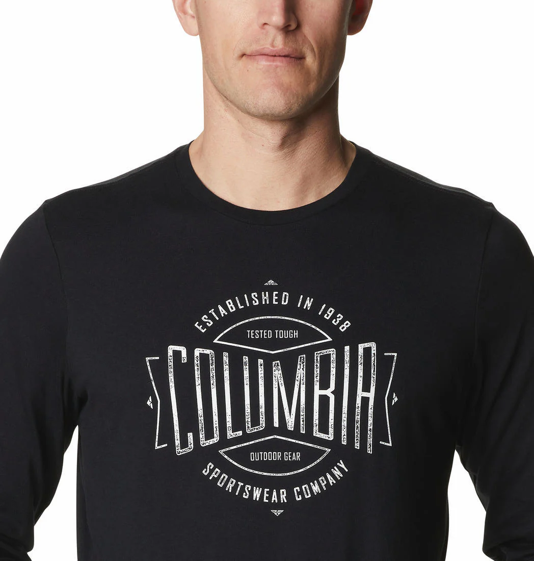 Columbia Men Black Brighton Woods Graphic Long Sleeve - Image 5