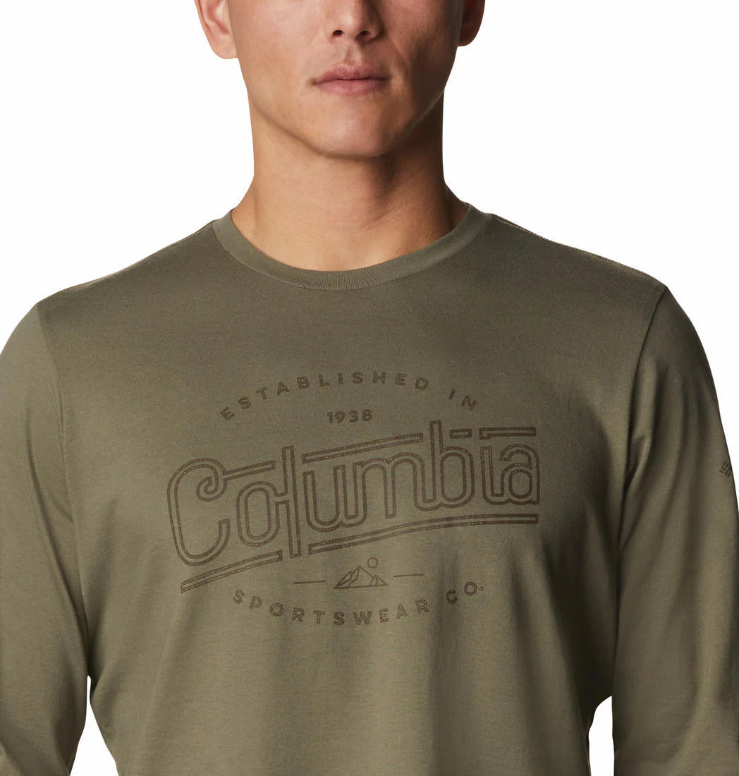 Columbia Men Green Brighton Woods Graphic Long Sleeve - Image 5