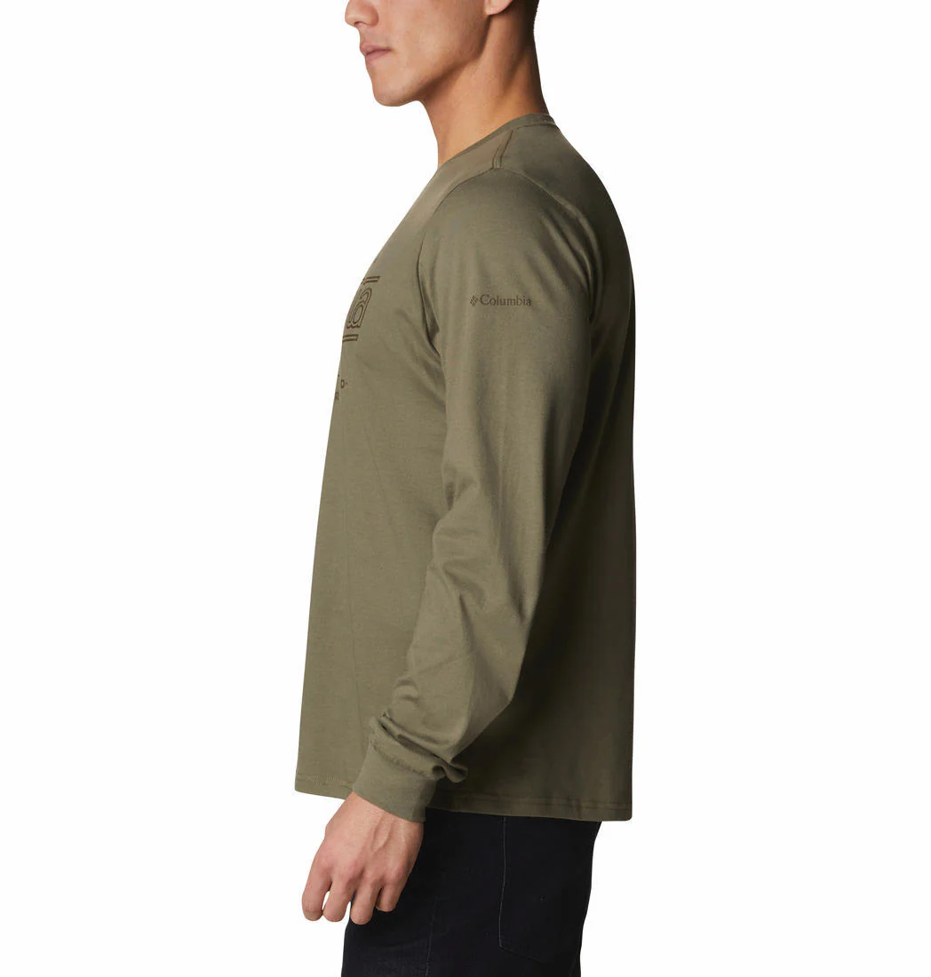 Columbia Men Green Brighton Woods Graphic Long Sleeve - Image 6