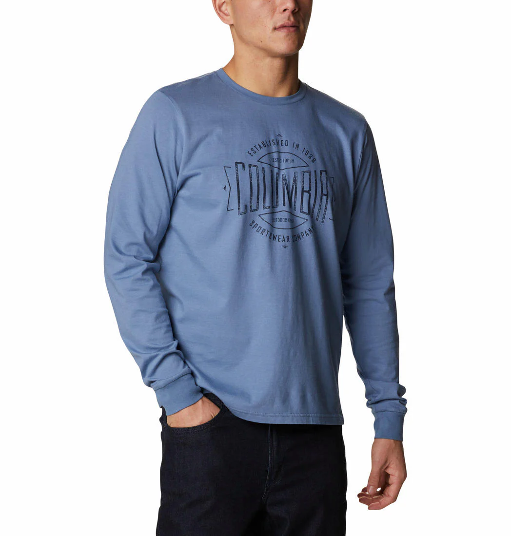 Columbia Men Blue Brighton Woods Graphic Long Sleeve - Image 3
