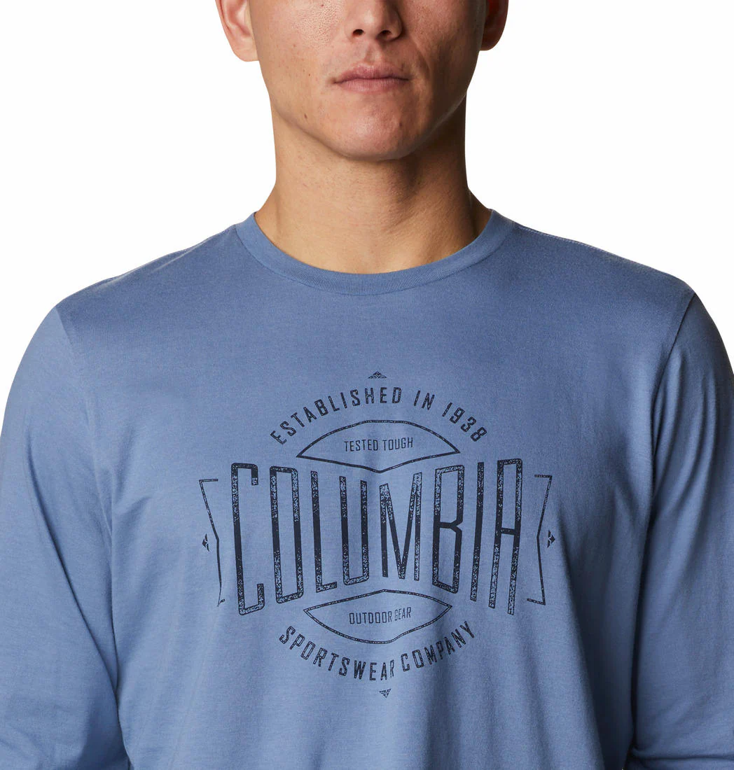 Columbia Men Blue Brighton Woods Graphic Long Sleeve - Image 5