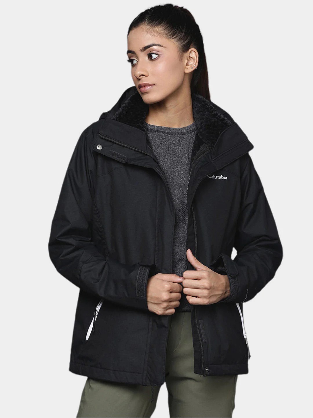 Columbia Women Black Bugaboo II Fleece Interchange Jacket - Image 10