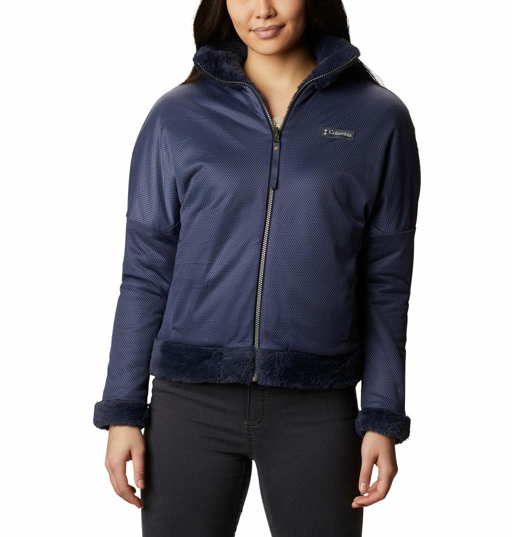 Columbia Women Navy Blue Bundle Up Full Zip Fleece - Image 3