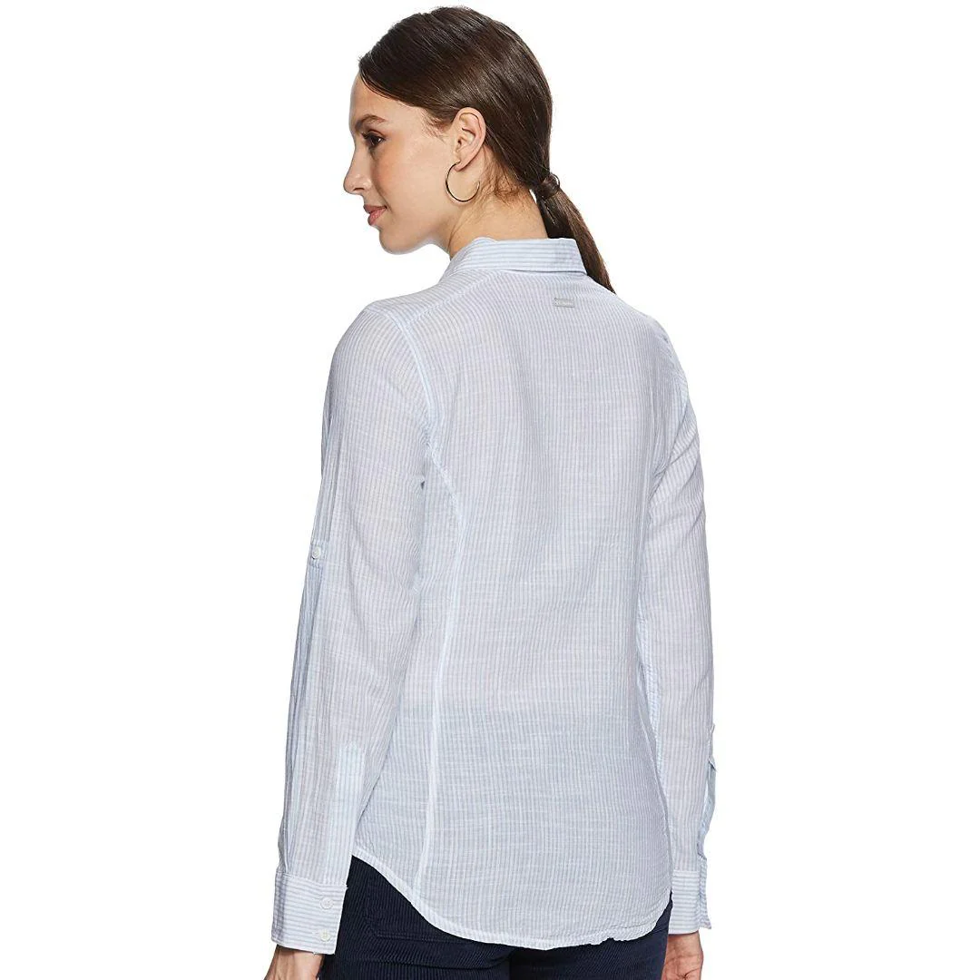 Columbia Women Blue Camp Henry Long Sleeve Shirt - Image 5