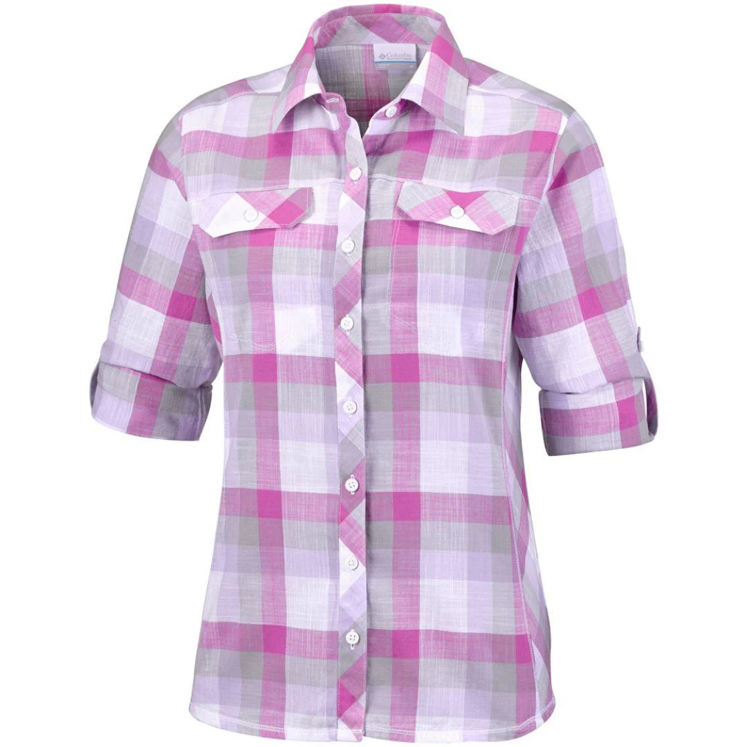 Columbia Women Purple Camp Henry Long Sleeve Shirt - Image 2