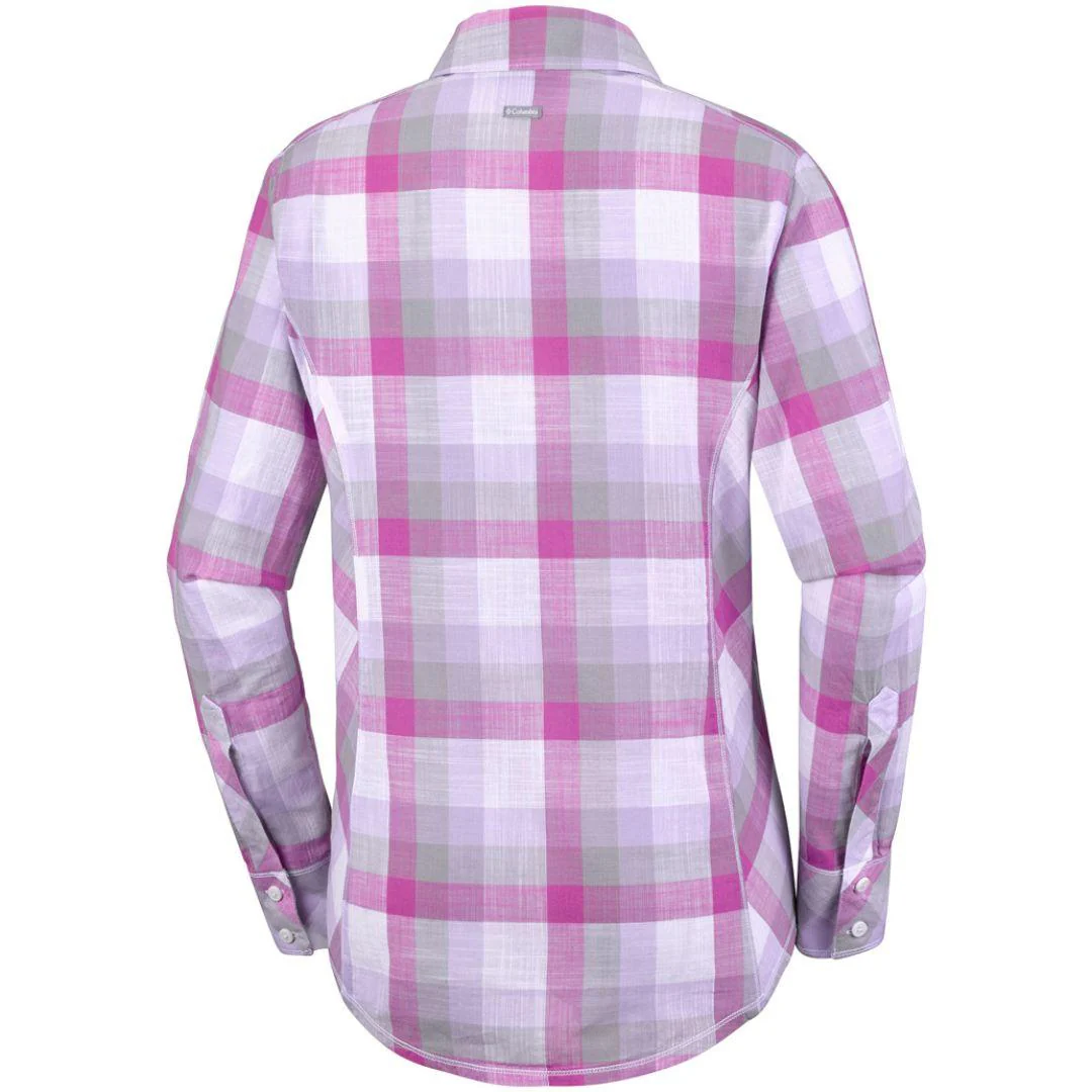 Columbia Women Purple Camp Henry Long Sleeve Shirt - Image 3