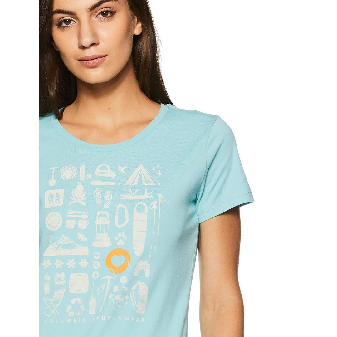 Columbia Women Green Camp Stamp Performance Tee - Image 2