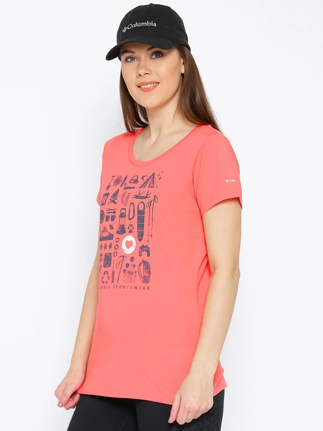 Columbia Women Pink Camp Stamp Performance Tee - Image 3