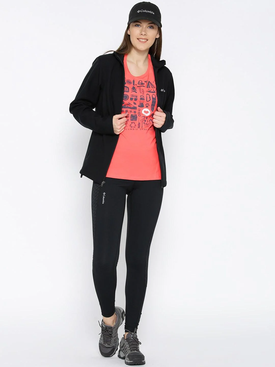 Columbia Women Pink Camp Stamp Performance Tee - Image 4