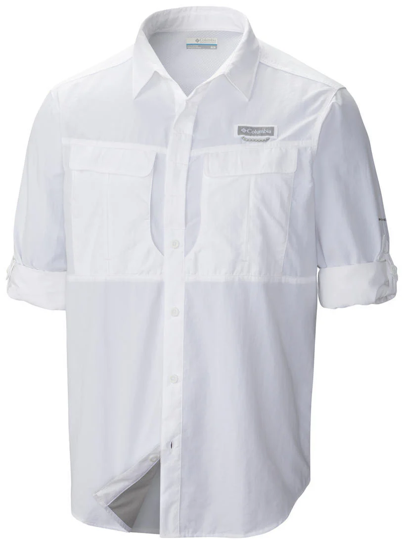 Columbia Men White Cascades Explorer Long Sleeve Shirt (Sun Protection) - Image 2