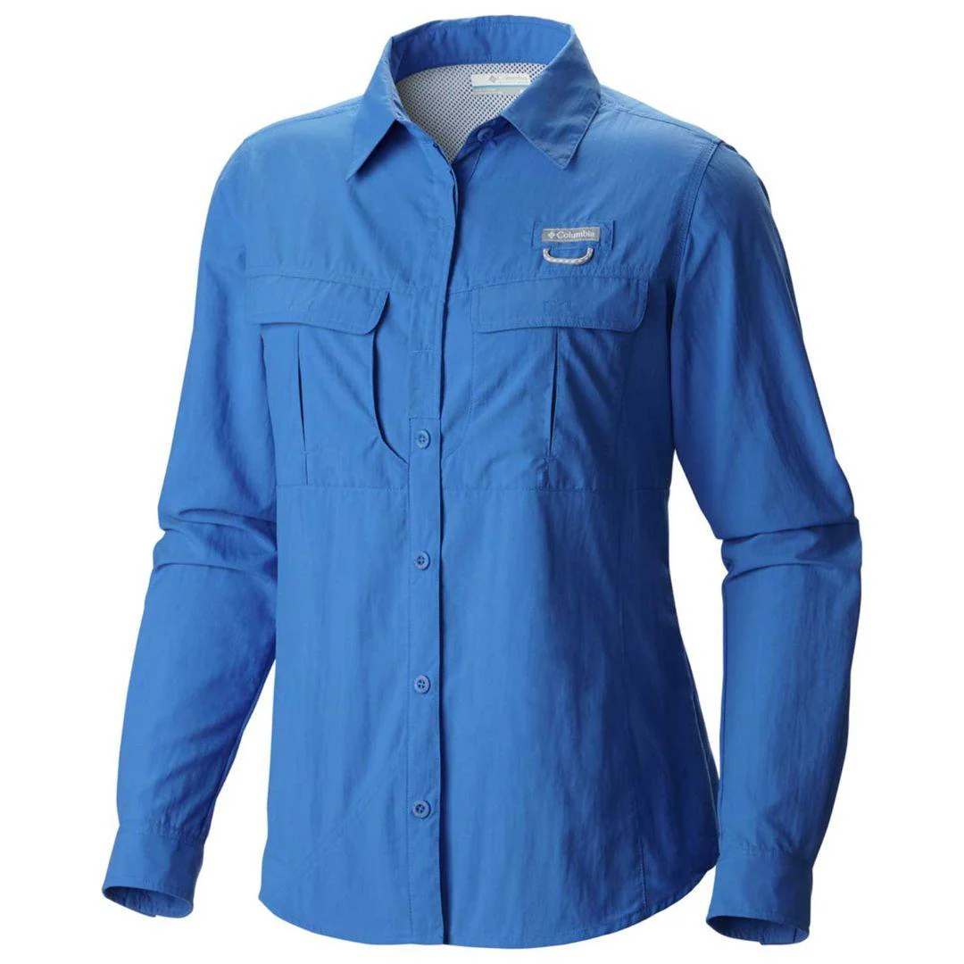 Columbia Women Blue Cascades Explorer Long Sleeve Shirt (Sun Protection)