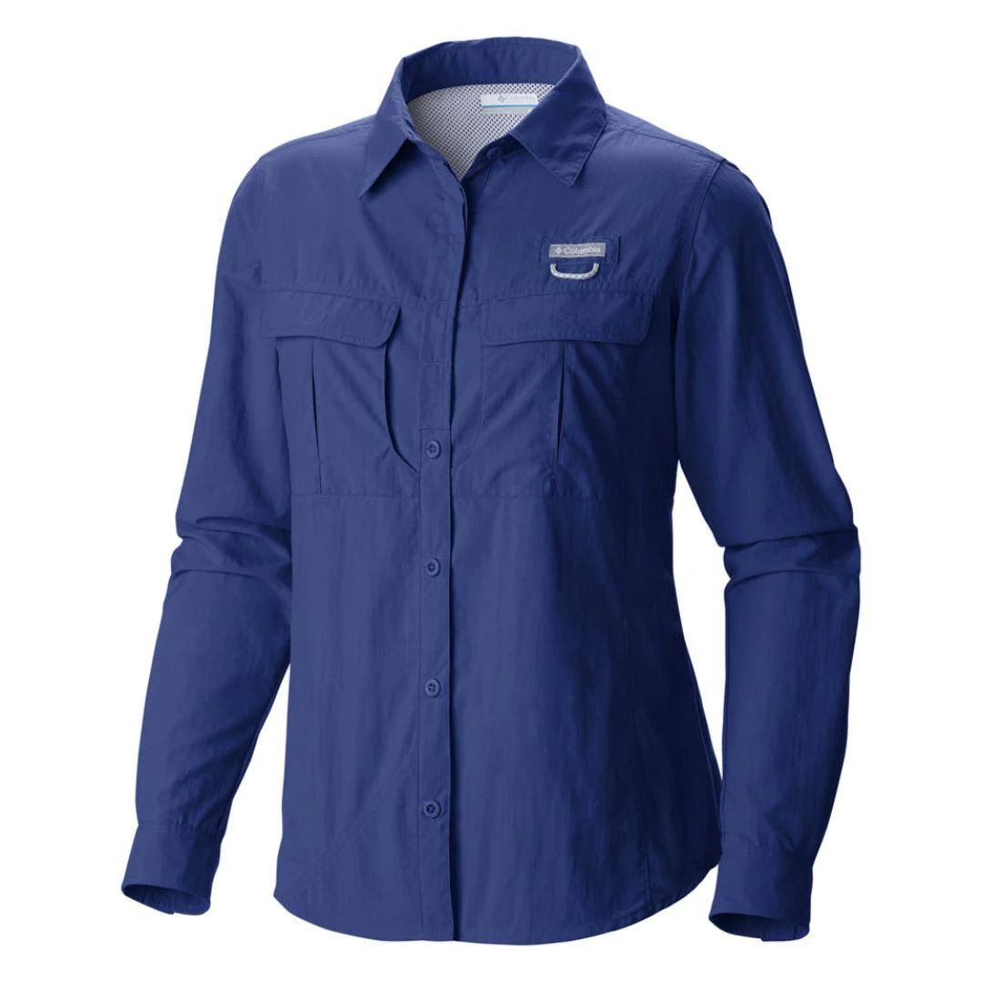 Columbia Women Purple Cascades Explorer Long Sleeve Shirt (Sun Protection)