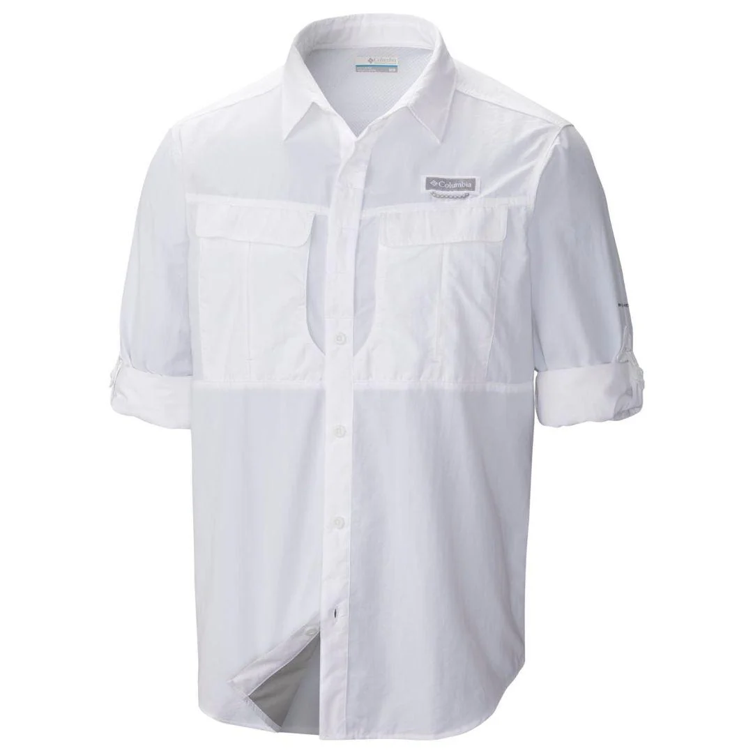 Columbia Men White Cascades Explorer Long Sleeve Shirt (Sun Protection) - Image 2