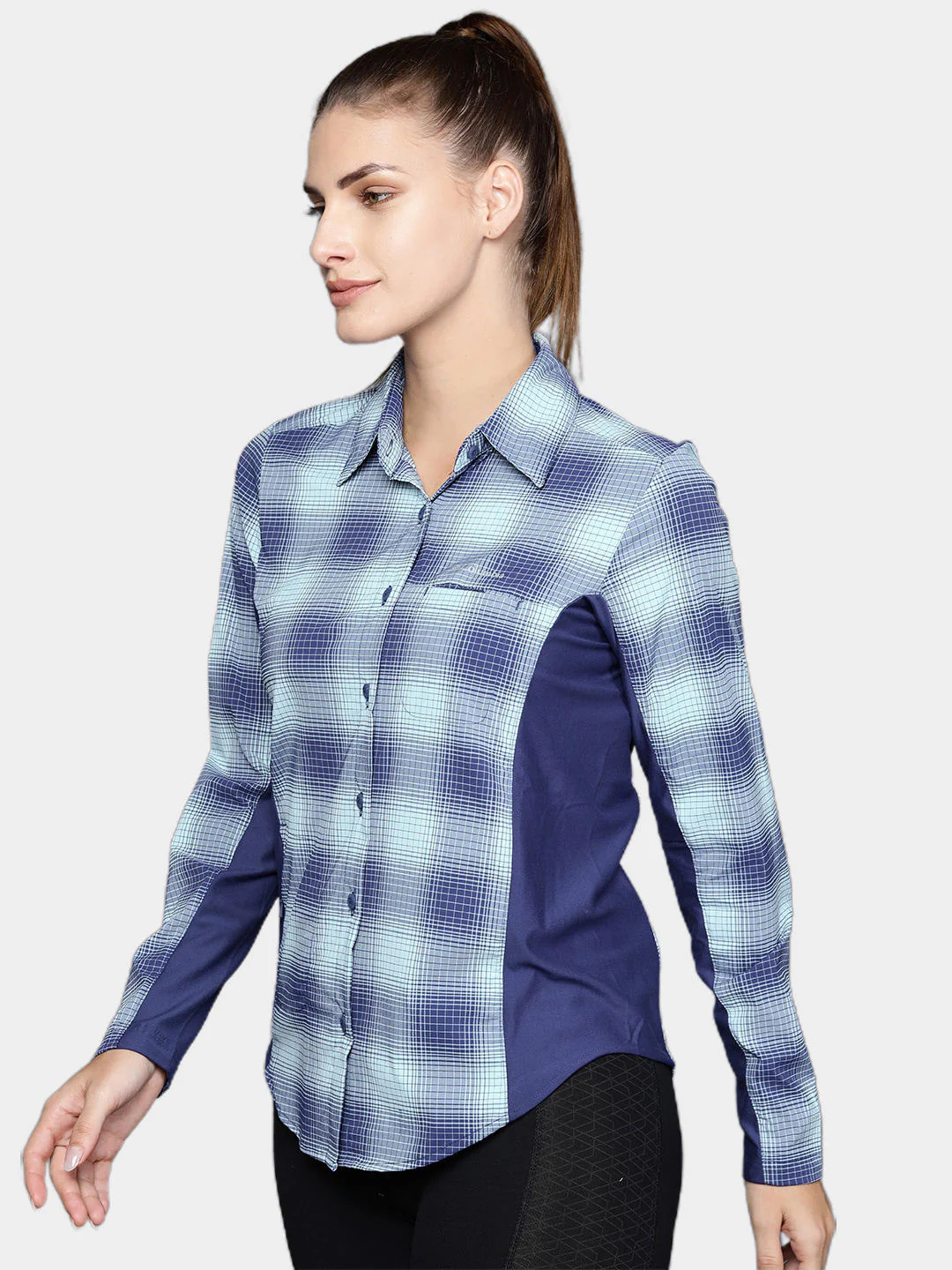 Columbia Women Blue Claudia Ridge LS Shirt - Image 12