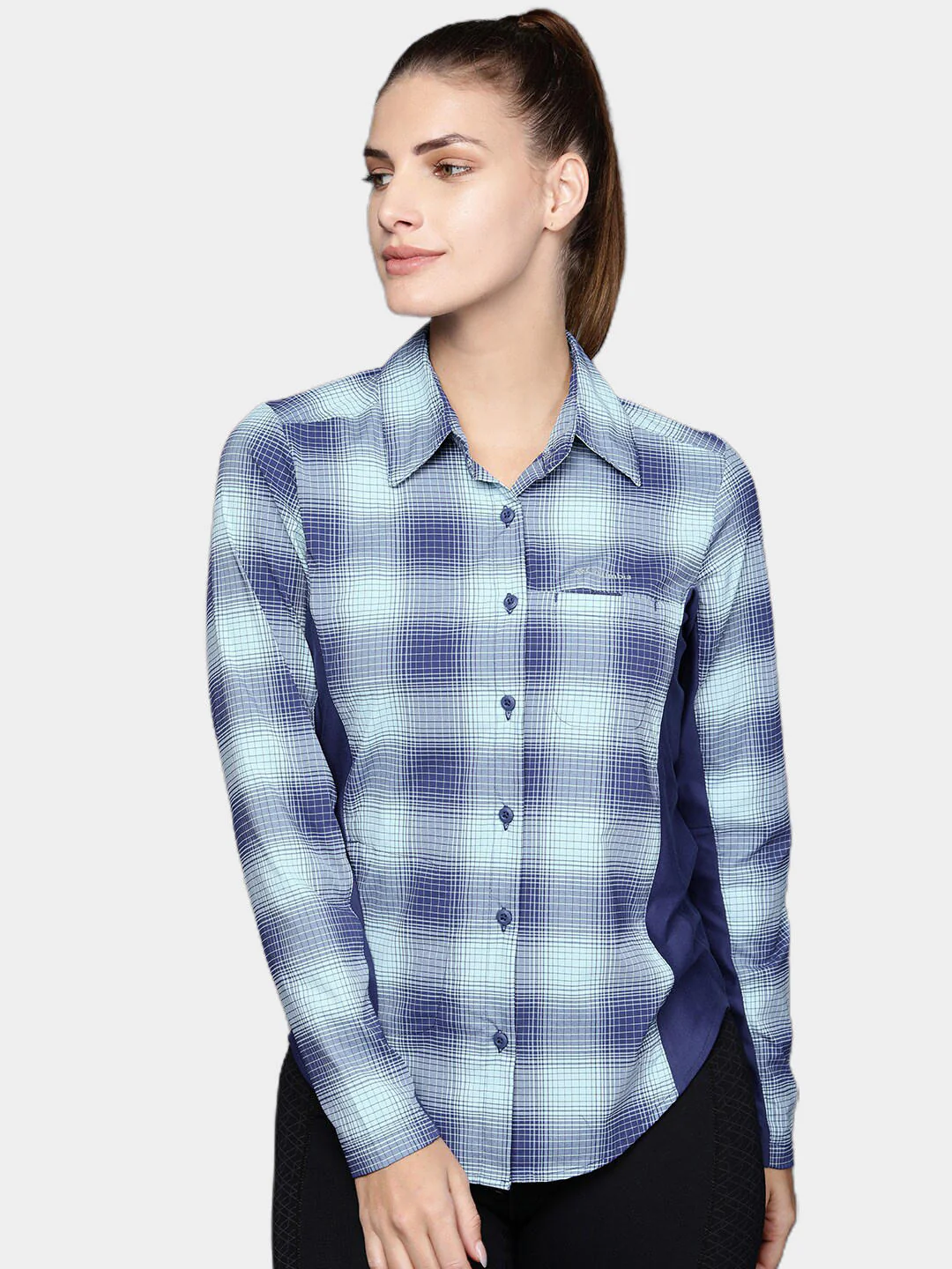 Columbia Women Blue Claudia Ridge LS Shirt - Image 13