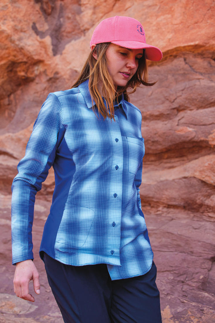 Columbia Women Blue Claudia Ridge LS Shirt - Image 15