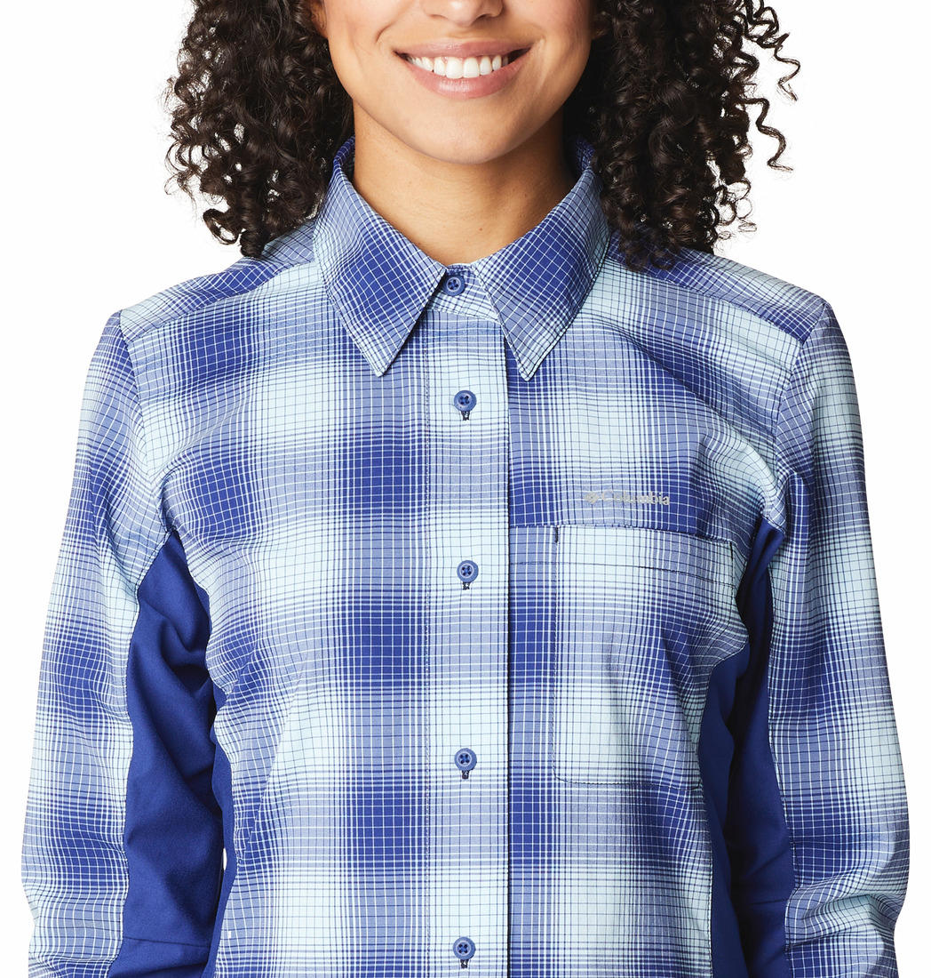 Columbia Women Blue Claudia Ridge LS Shirt - Image 4