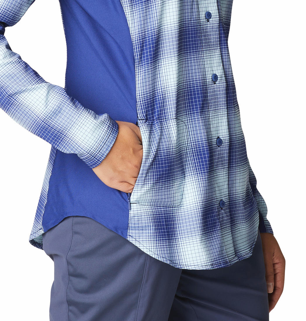 Columbia Women Blue Claudia Ridge LS Shirt - Image 6