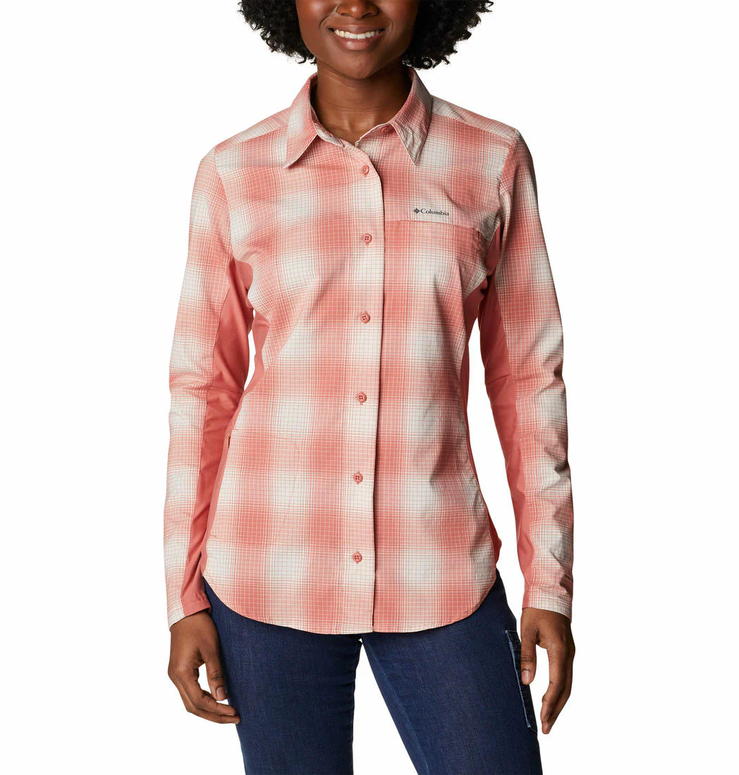 Columbia Women Red Claudia Ridge LS Shirt