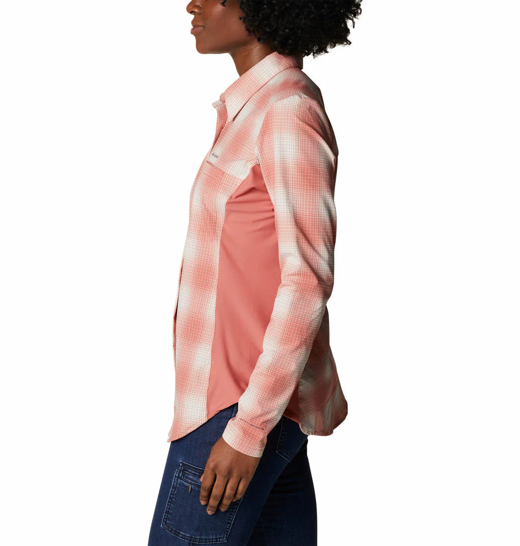 Columbia Women Red Claudia Ridge LS Shirt - Image 2