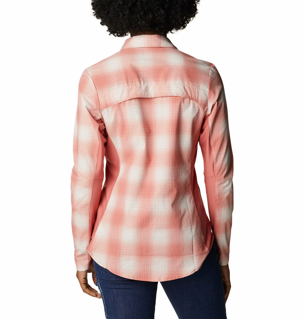 Columbia Women Red Claudia Ridge LS Shirt - Image 6