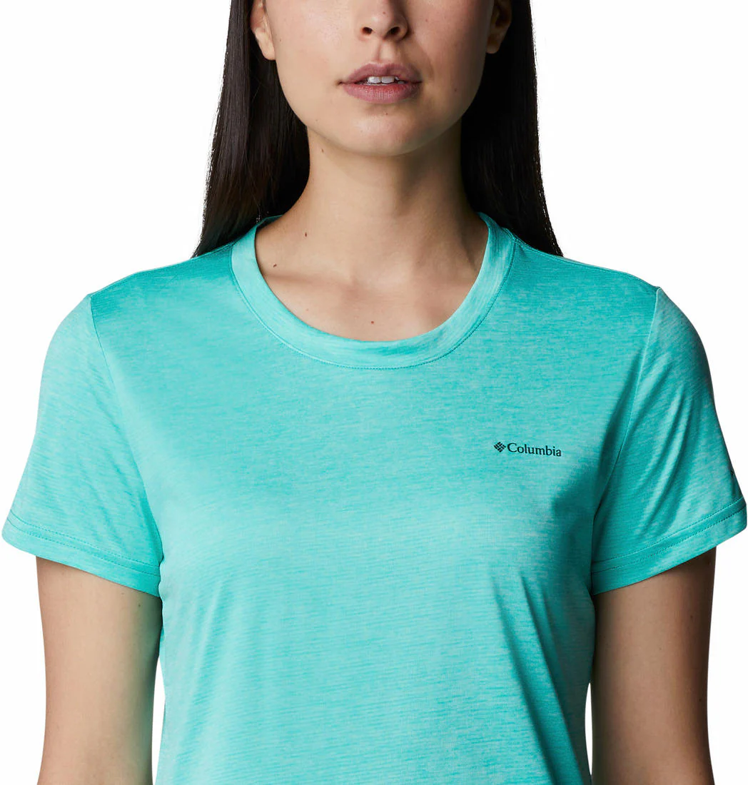 Columbia Women Green Columbia Hike SS Crew - Image 4