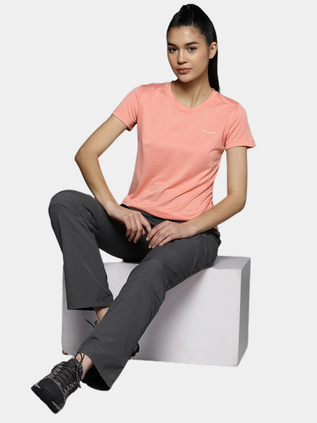 Columbia Women Peach Columbia Hike SS Crew - Image 9