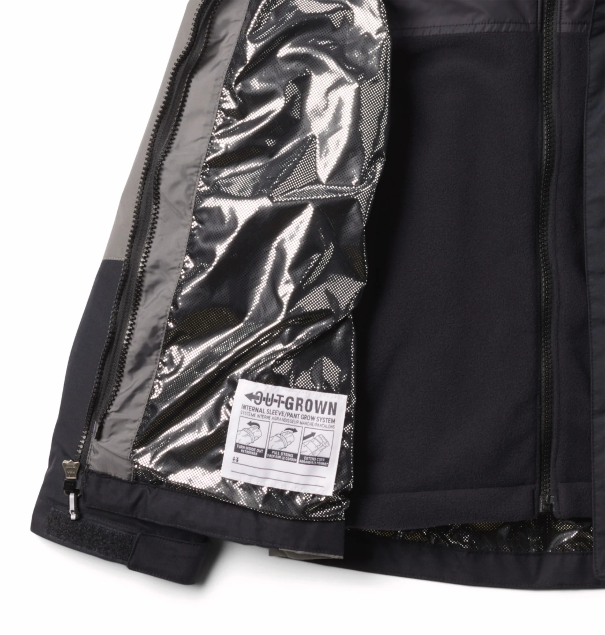 Columbia Kids Boys Black OmniHeat Reflective Bugaboo III Fleece Interchangeable Jacket - Image 8