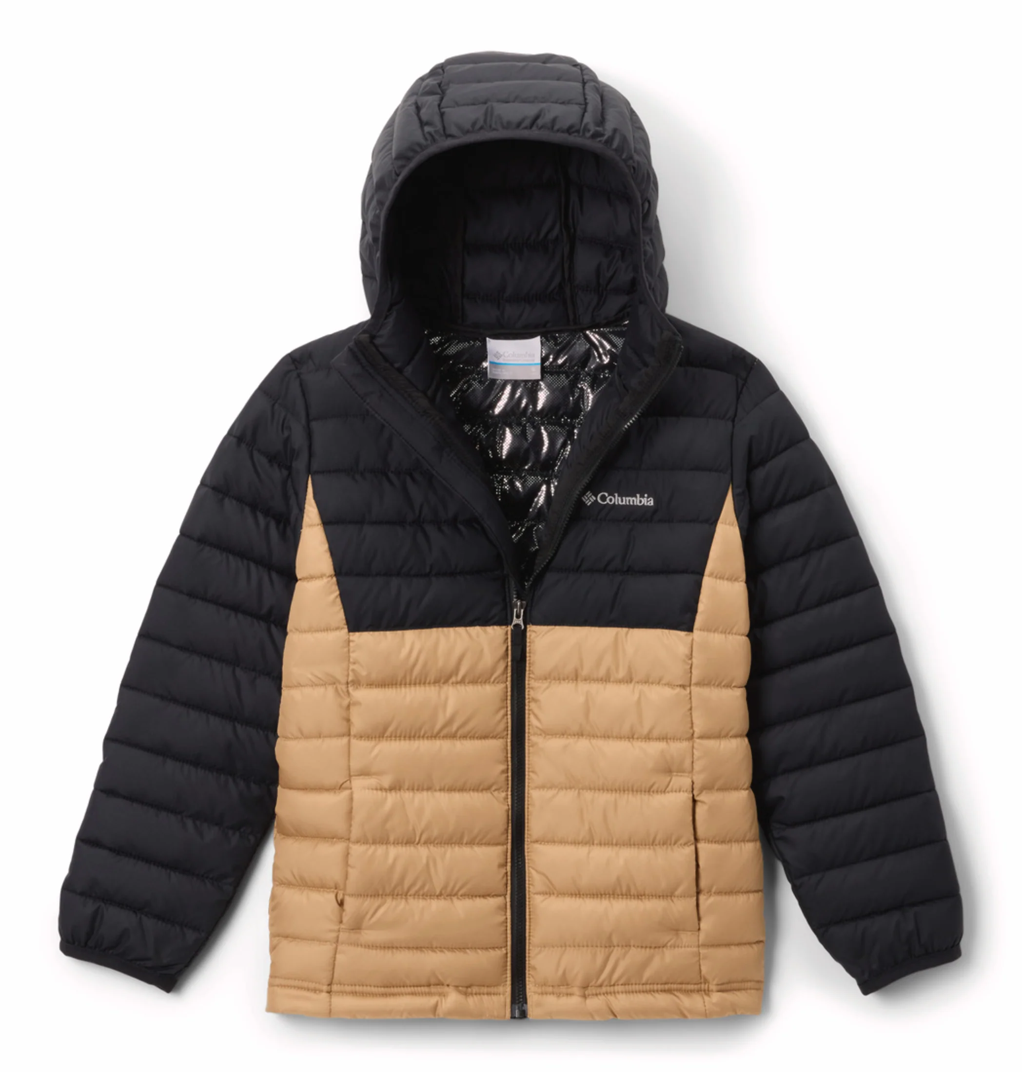 Columbia Kids Boys Brown OmniHeat Reflective Powder Lite II Down Jacket