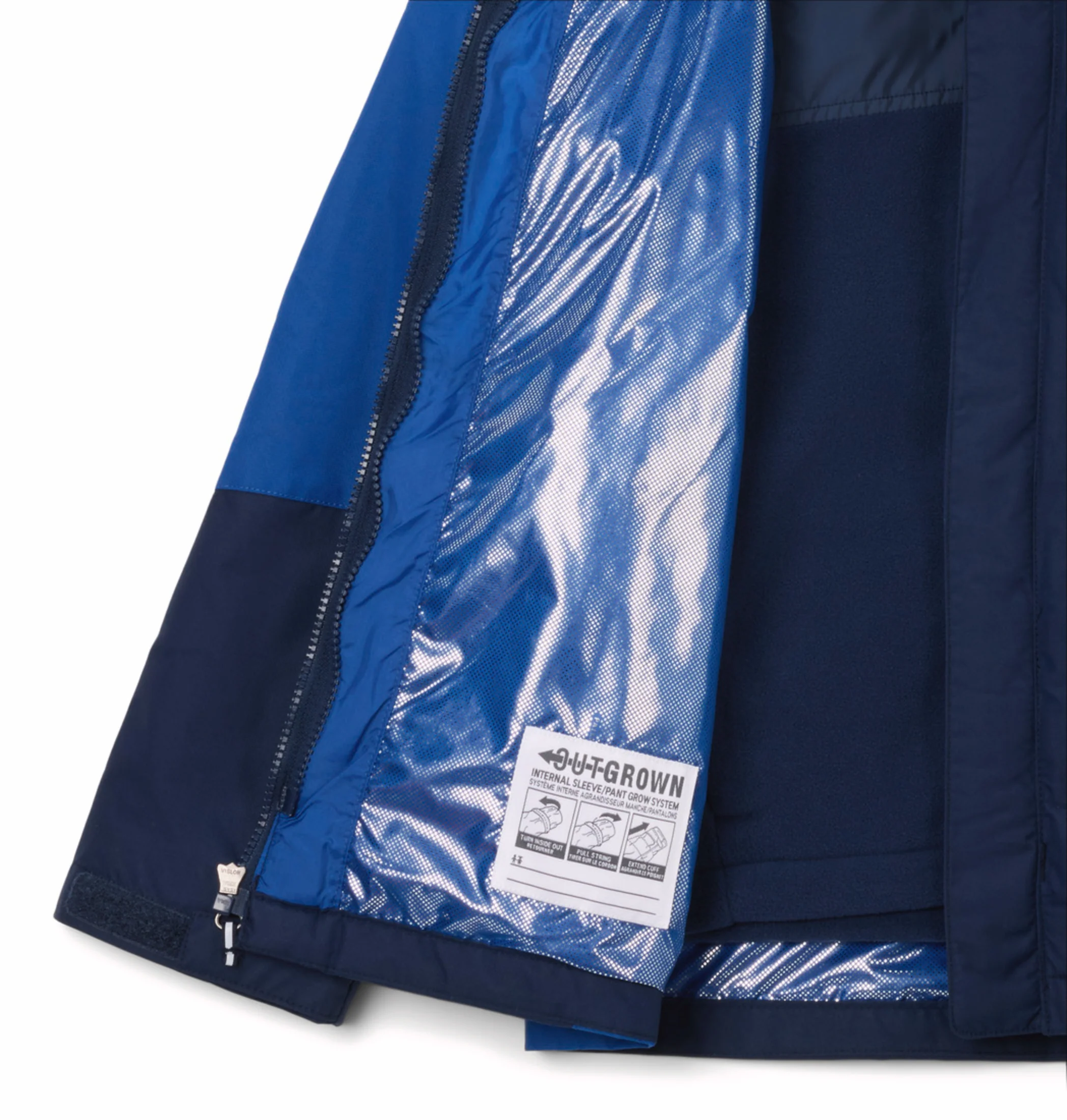 Columbia Kids Boys Navy Blue OmniHeat Reflective Bugaboo III Fleece Interchangeable Jacket - Image 5
