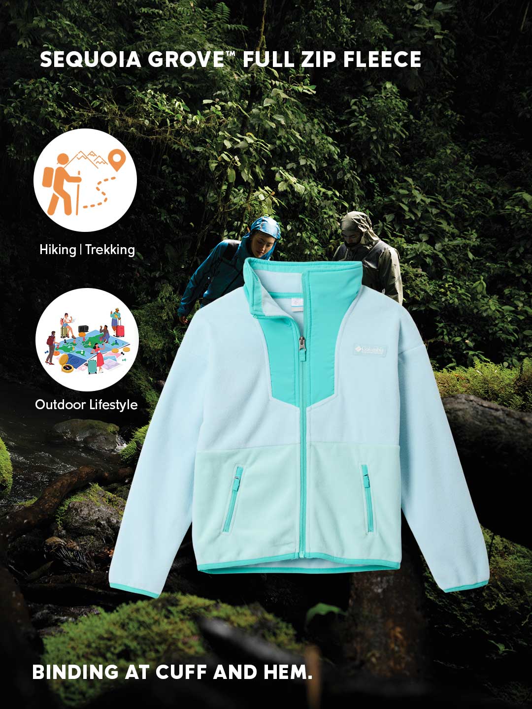 Columbia Kids Unisex Blue Sequoia Grove Fleece Jacket - Image 2