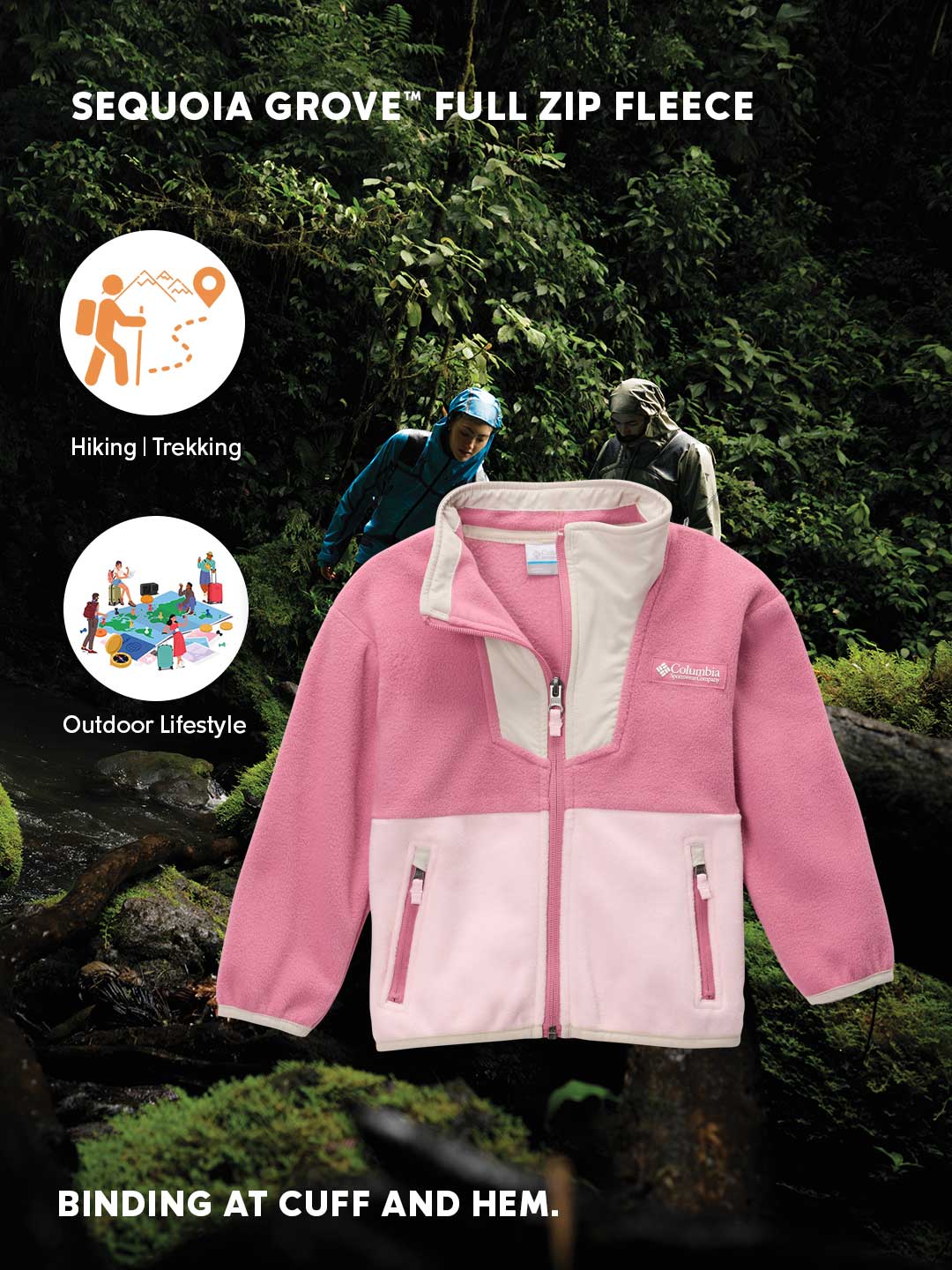 Columbia Kids Unisex Pink Sequoia Grove Fleece Jacket - Image 2