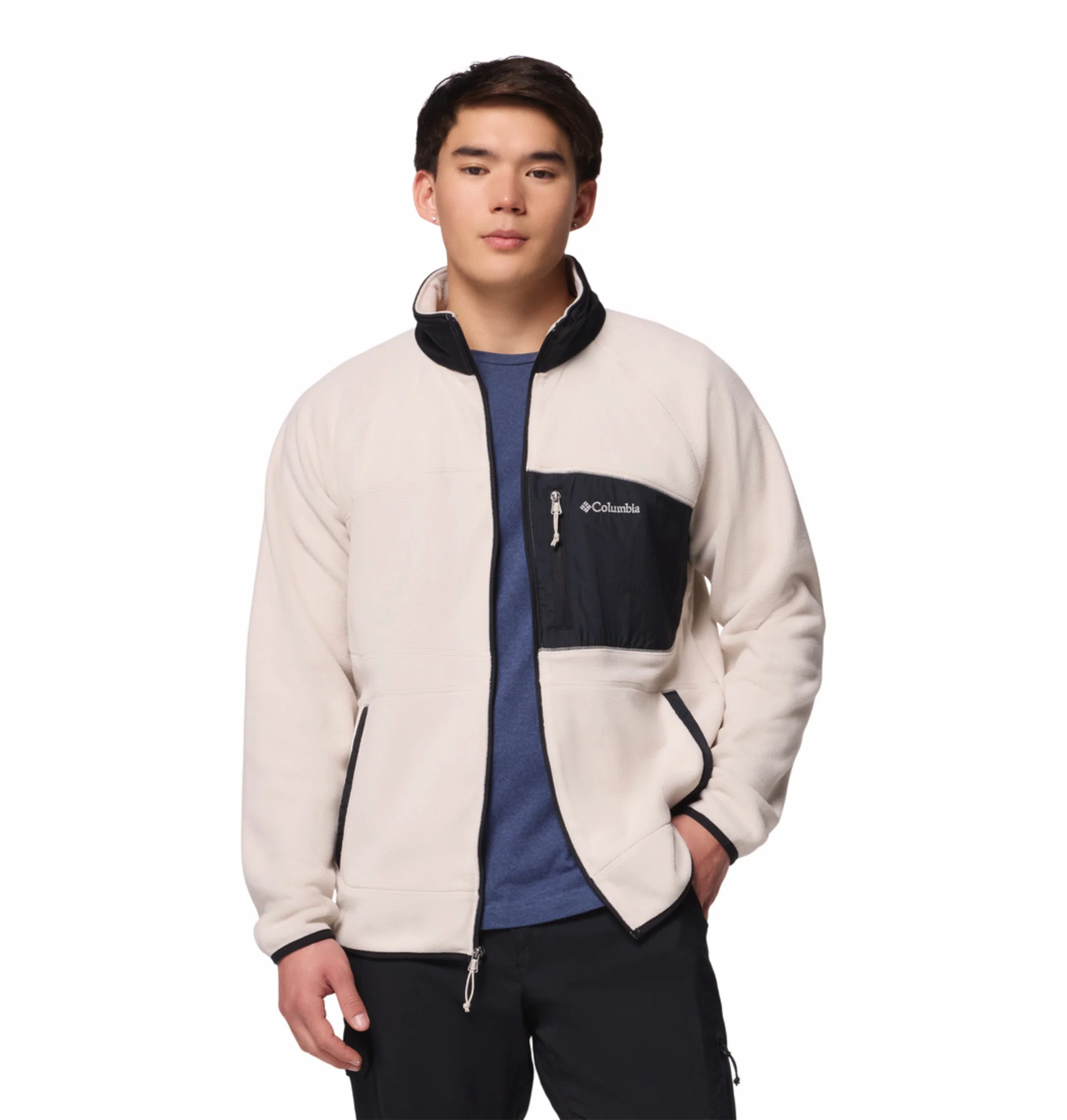 Columbia Men Beige Fast Trek Overlay Fleece Jacket - Image 7