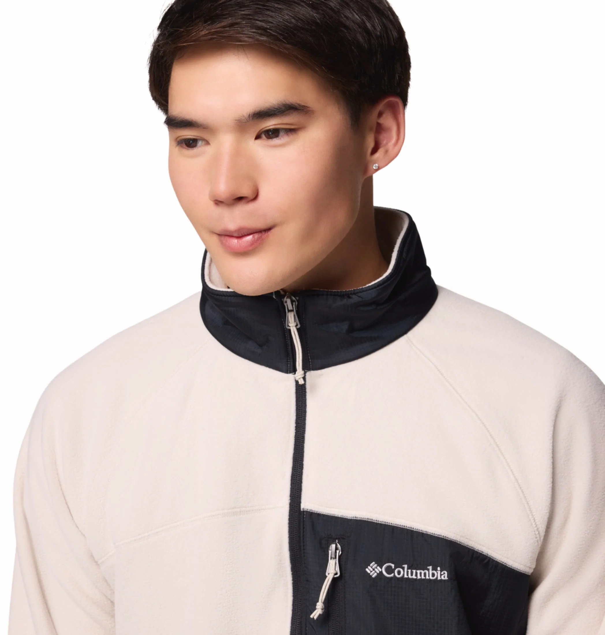 Columbia Men Beige Fast Trek Overlay Fleece Jacket - Image 8