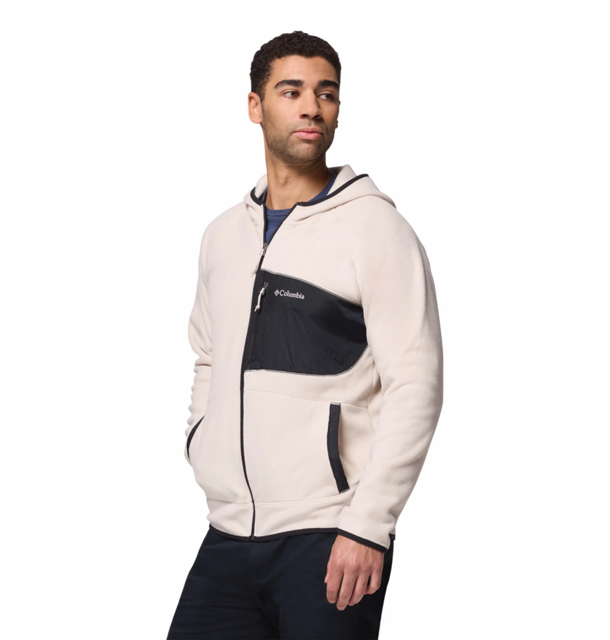 Columbia Men Beige Fast Trek Overlay Fleece Jacket - Image 5
