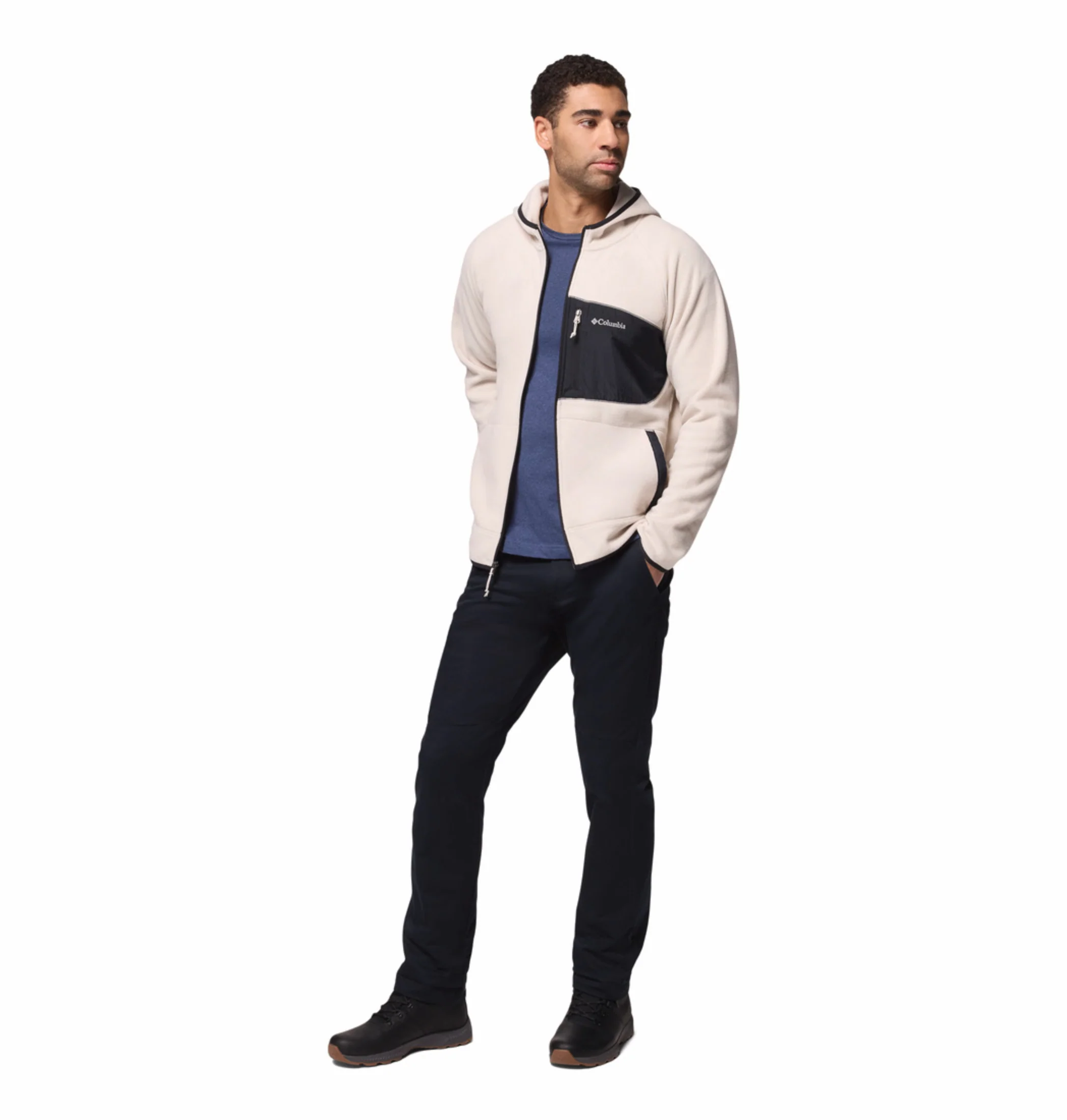 Columbia Men Beige Fast Trek Overlay Fleece Jacket - Image 6