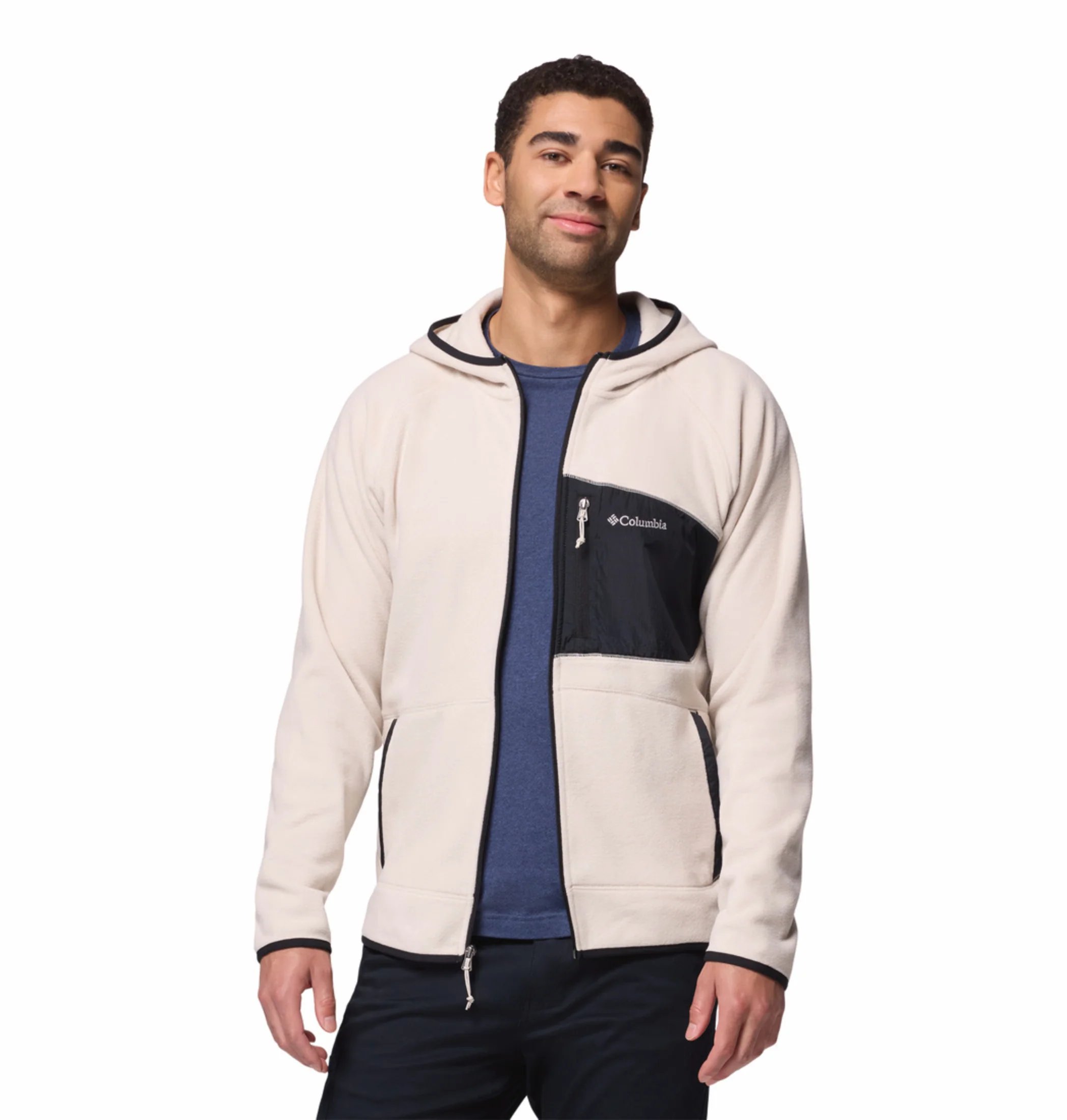 Columbia Men Beige Fast Trek Overlay Fleece Jacket - Image 7