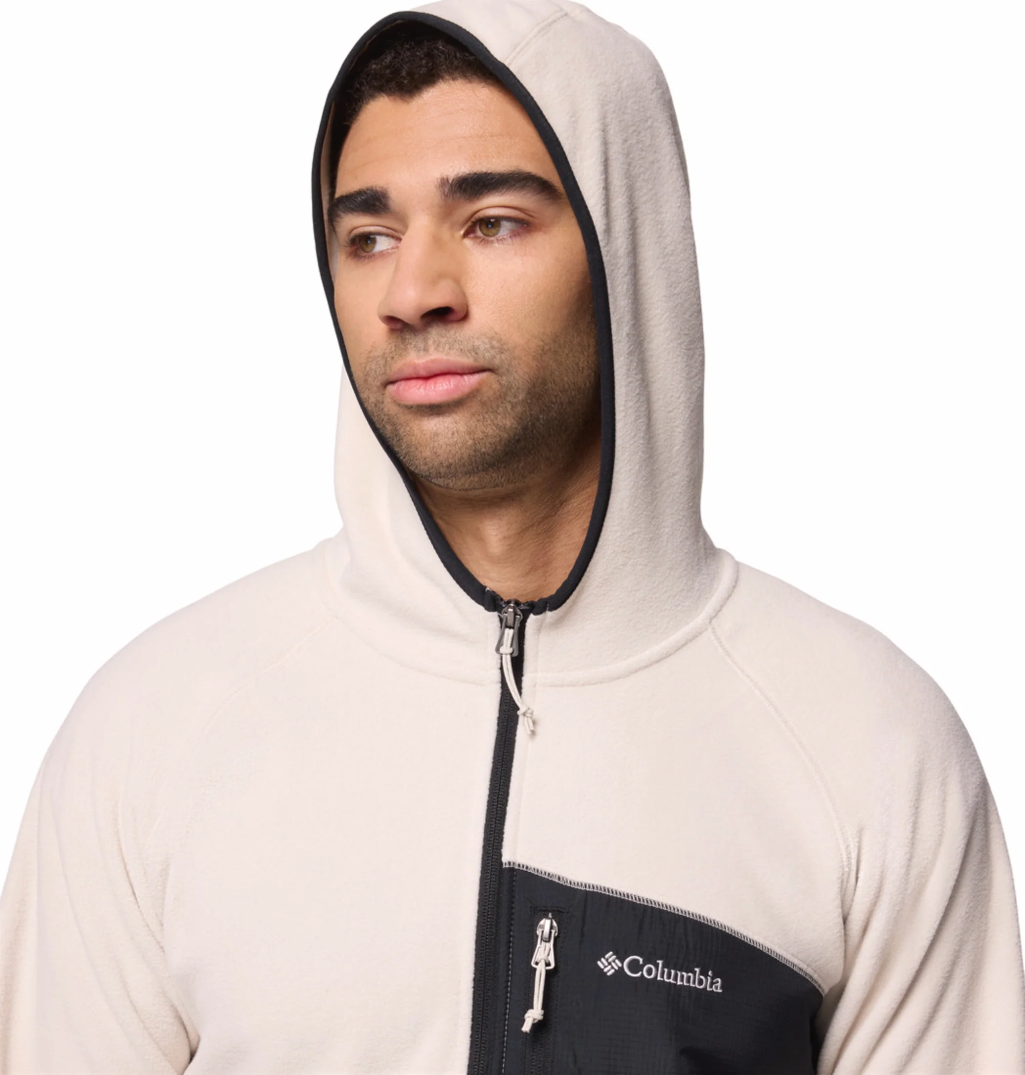 Columbia Men Beige Fast Trek Overlay Fleece Jacket - Image 8