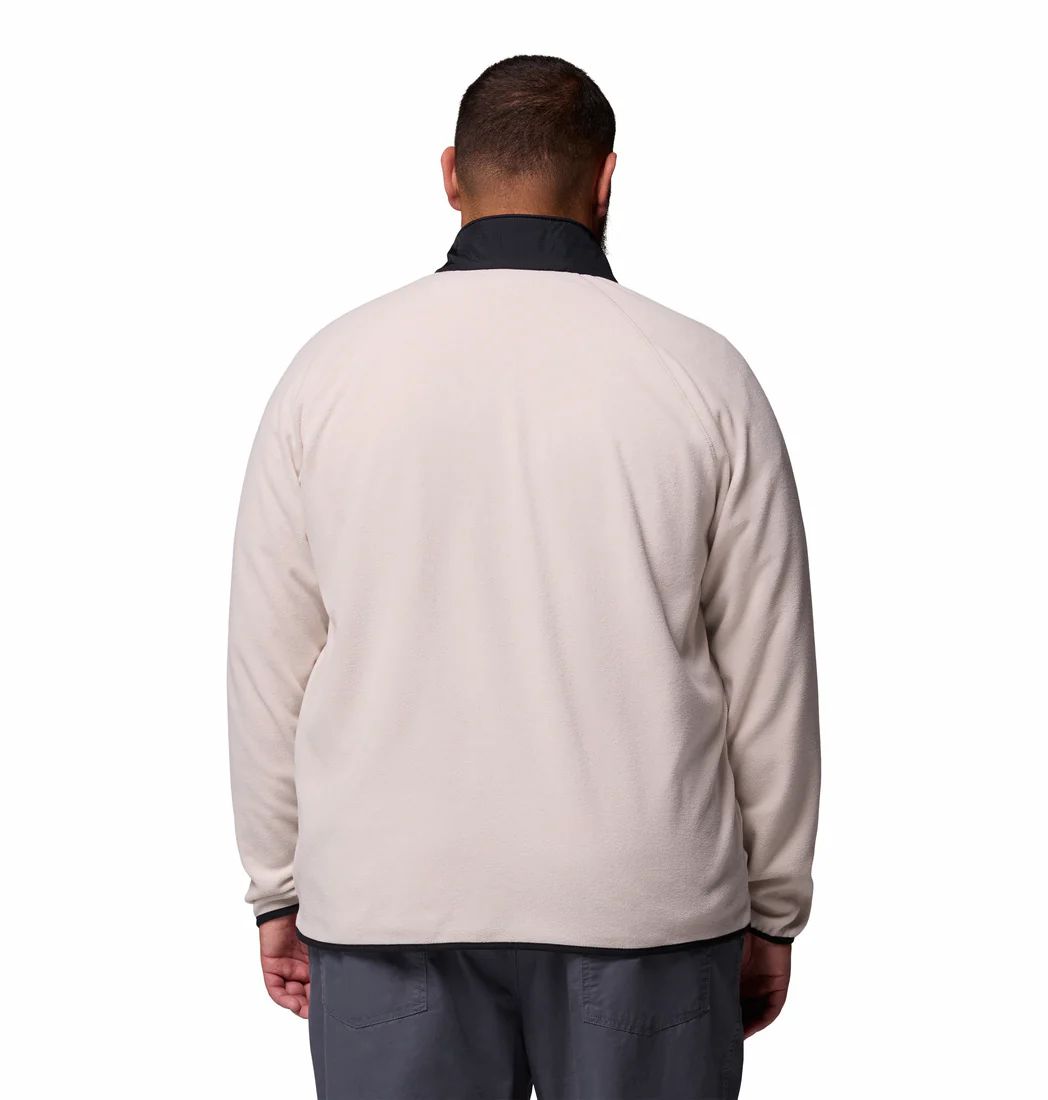 Columbia Men Beige Fast Trek Overlay Full Zip Fleece Jacket (Plus Size) - Image 2