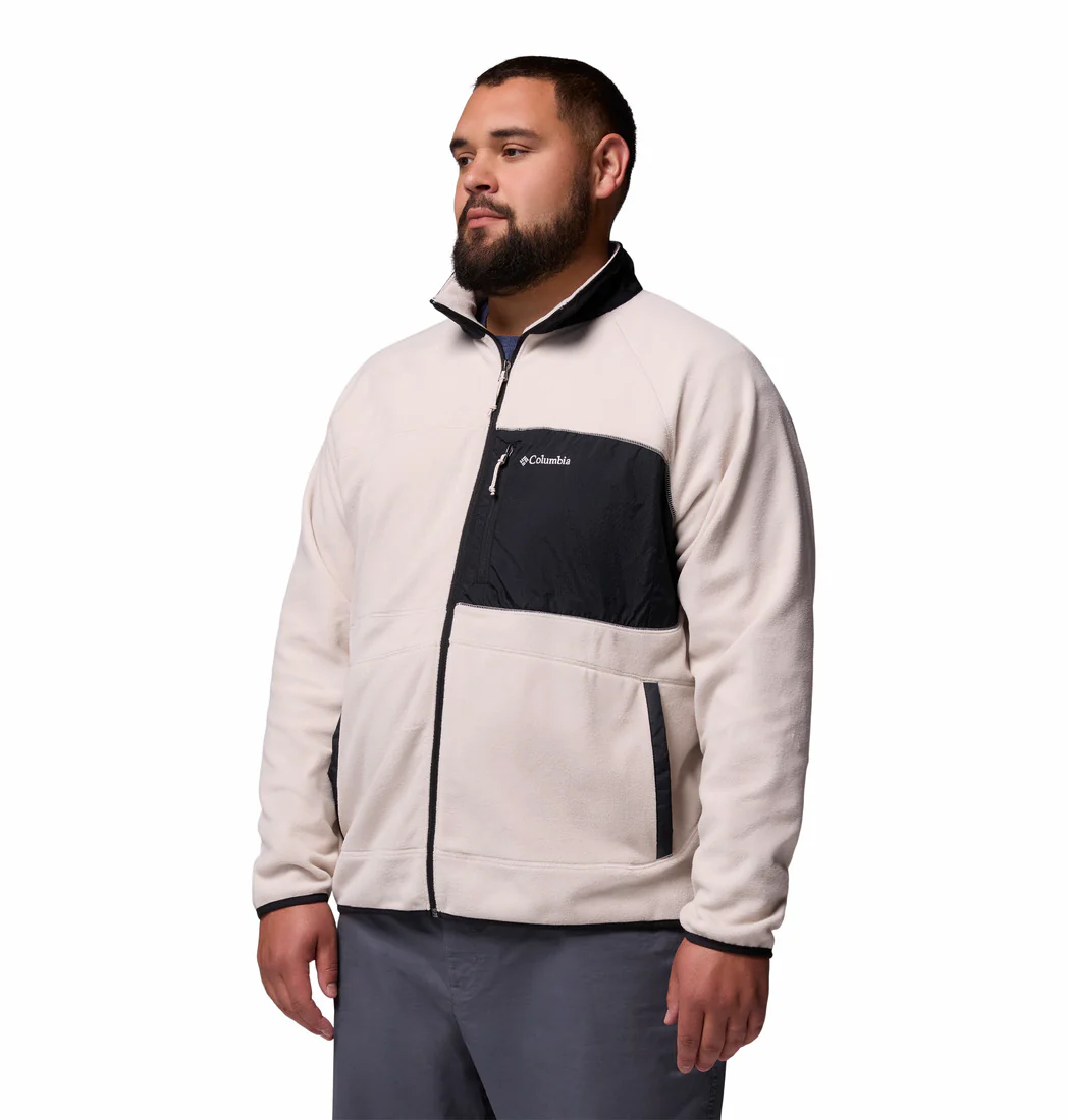 Columbia Men Beige Fast Trek Overlay Full Zip Fleece Jacket (Plus Size) - Image 4