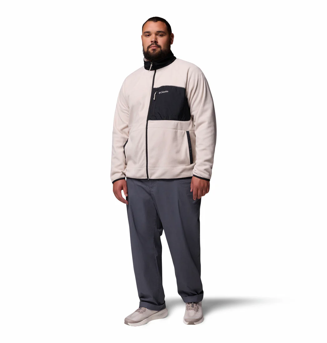 Columbia Men Beige Fast Trek Overlay Full Zip Fleece Jacket (Plus Size) - Image 5