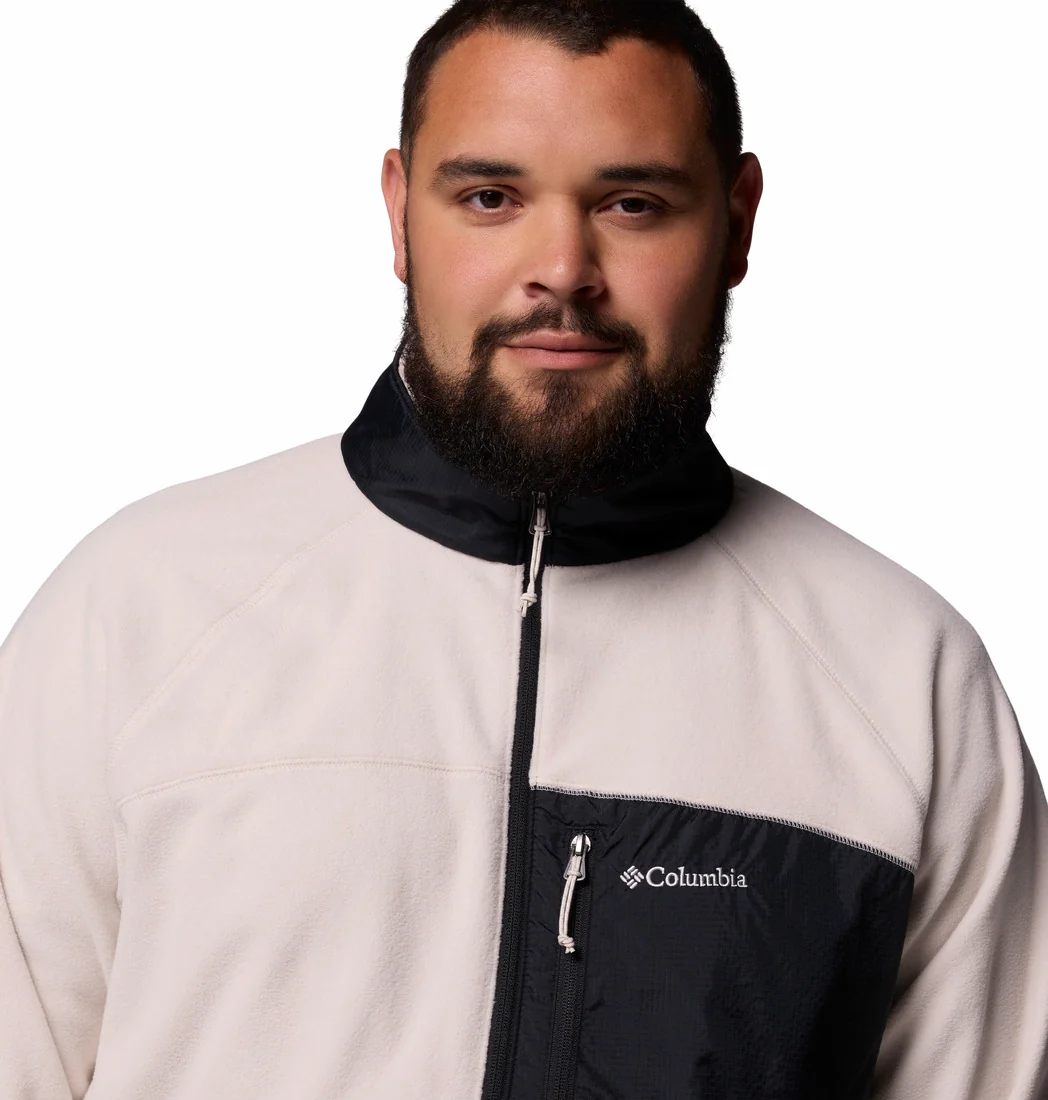 Columbia Men Beige Fast Trek Overlay Full Zip Fleece Jacket (Plus Size) - Image 7