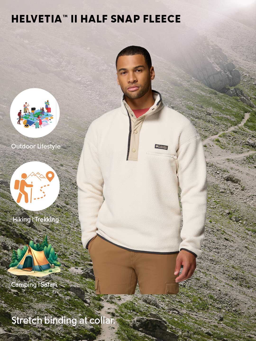 Columbia Men Beige Helvetia II Pullover - Image 2