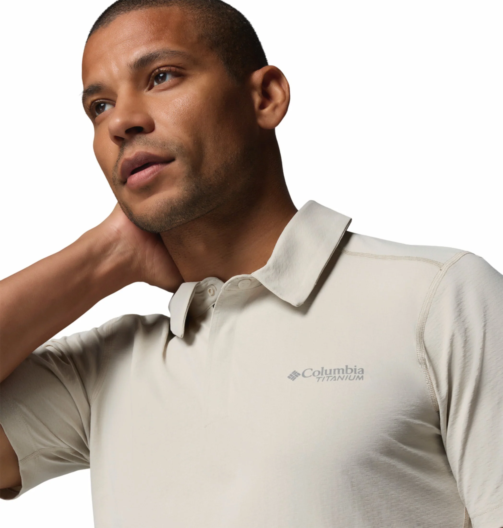 Columbia Men Beige Omni-Freeze Diamond Peak Pro Polo Tshirt - Image 7