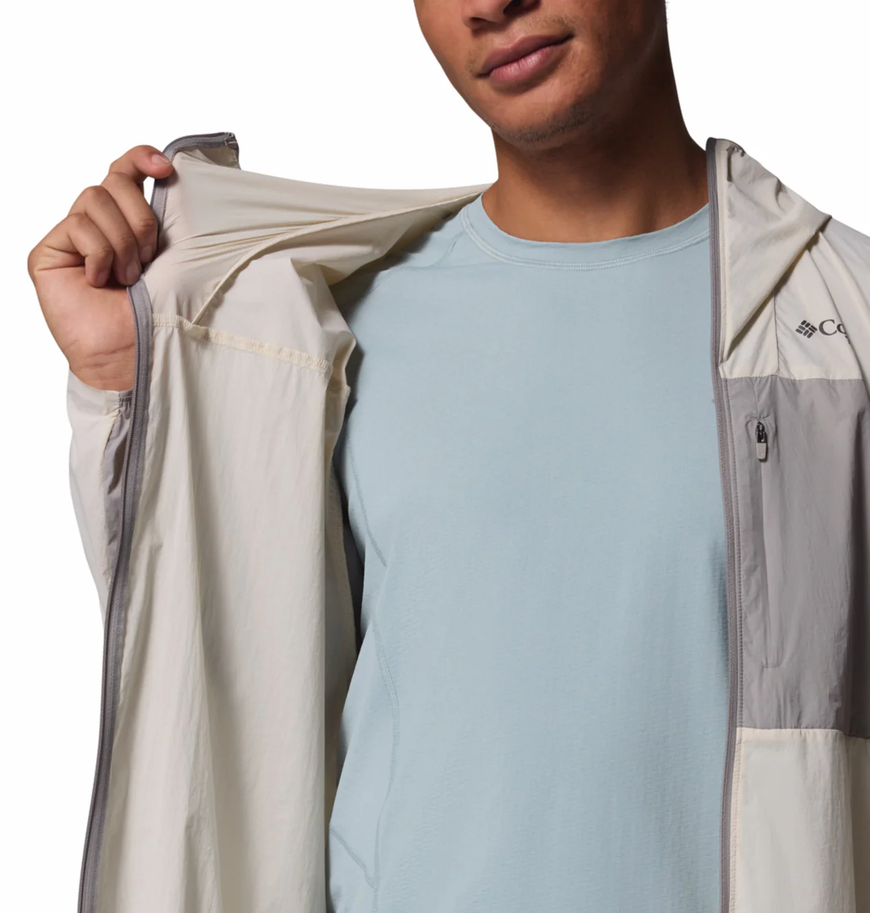Columbia Men Beige Omni-Shade Khyex Pro Windbreaker - Image 7